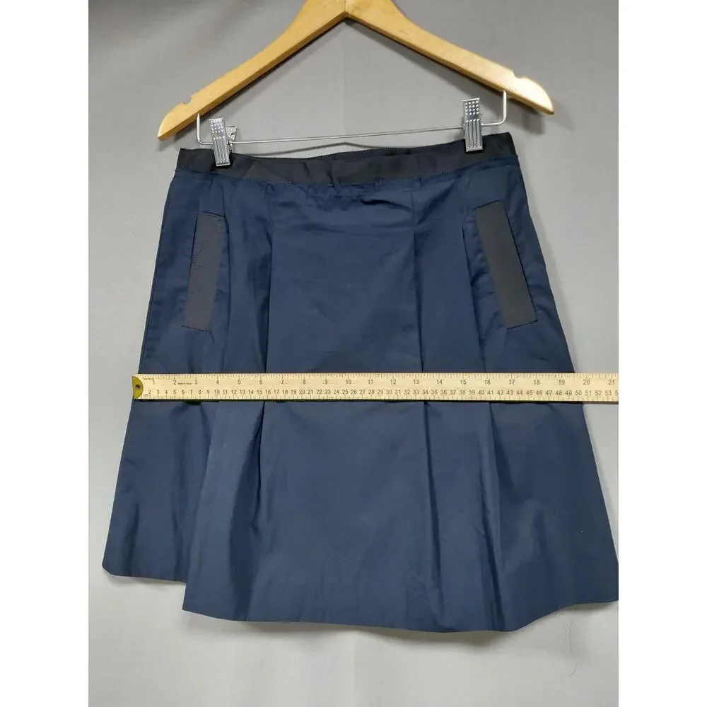 J.Crew Blue Pleated Pockets Drawstring A-Line Skirt See Measurements